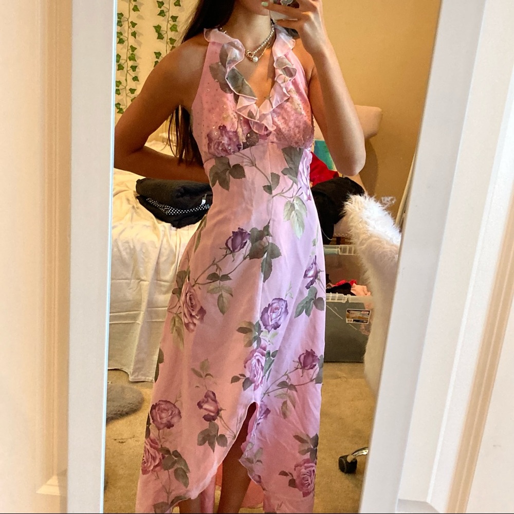 Vintage Rose Halter Dress